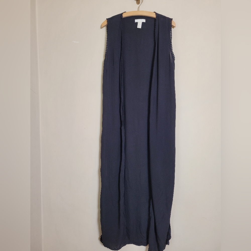 H&M Classic Black Long Duster 10